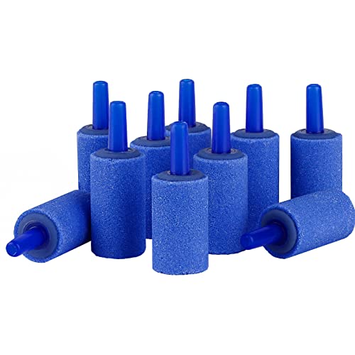 Pawfly Aquarium Air Stone 1 Inch Cylinder, Fish Tank Air Bubble Diffuser Airstone for Nano Air Pumps Small Buckets and Fish Tanks, 12 Pack