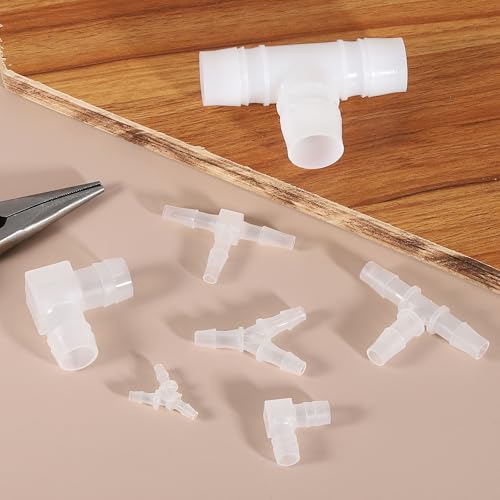 uxcell 1/8" Hose Barb Fitting, 8 Pcs Equal Barbed 90 Degree Elbow L Shaped 2 Way Plastic Splicer Joint Mender Adapter Union Fitting for Air Line Tubing Pipe Household Fuel Gas Liquid - size: 1/8 Inch