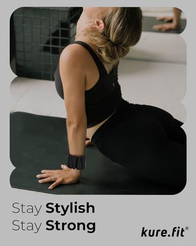 Pilates Wrist & Ankle Weights | Adjustable Weighted Bangles | 1LB/2LB Each - color: Black, size: 2 LB