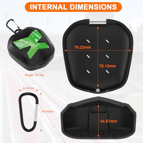 ARGOMAX Mouth Guard Case with Clip, Ventilated Hard Shell - color: Green