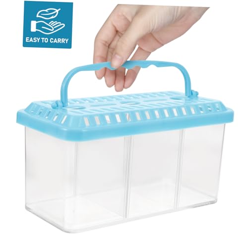 Toyvian 3-Compartment Fish Isolation Box Removable Breeding Tank Divider Multi-Functional Fish Hatchery Container for Aquarium Use