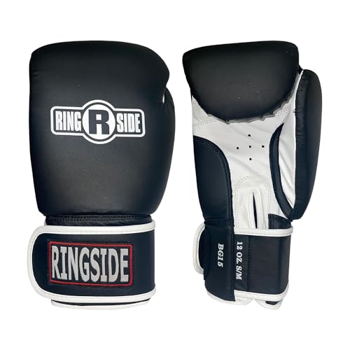 Ringside Striker Boxing Training Sparring Gloves - color: Black/White, size: Small-Medium
