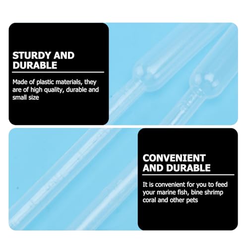 BESTYASH 10pcs Coral Feeder Syringe Tubes 5ml Manual Liquid Feeders Long Plastic Pipettes for Aquarium Shrimp Brine Feeding Marine Fish Tank Supplies