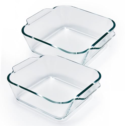 6"x6" Baking Pan, Square Baking Dishes 2 Pack Glass Bakeware Dish For Casserole Lasagna Brownie, Perfect for Reheating Individual Portions in Oven, Microwave or Air Fryer - size: Medium-Square