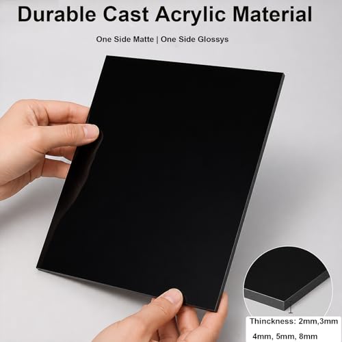 Black Acrylic Board for Aquarium Background and Fish Tank Divider, Opaque DIY Panel, One Side Matte One Side Glossy,Thickness 2mm,400x500mm1PCS - color: Thickness 2mm, size: 400x500mm1PCS