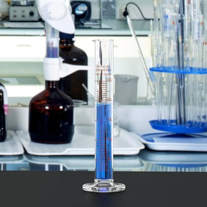StonyLab 4-Pack Borosilicate Glass 25ml Heavy Wall Graduated Cylinder Measuring Cylinder, 10ml - size: 25 ml