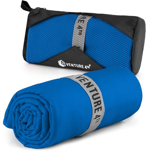 VENTURE 4TH Quick Dry Microfiber Towel for Camping & Gym - Blue Medium - color: Blue, size: 40.00" x 21.00"