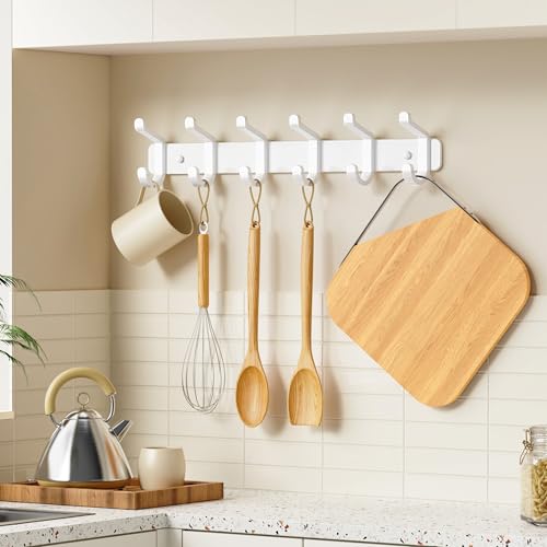 Coat Rack Wall Mount Heavy Duty, Wall Coat Hanger with Hooks, White 1 Pack - color: White, size: 1 Pack