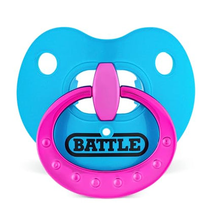 Battle Binky Oxygen Football Mouthguard | Maximum protection for safe secure fit, Built-in airflow channels, No boiling required, Advanced composite material - color: Chrome Blue/Pink