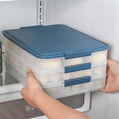 2 Layer Plastic Bacon Box, Deli Meat Saver Cold Cuts Fridge Keeper, Cheese Food Storage Container with Lid for Refrigerator, Shallow Low Profile Christmas Cookie Holder (White) - color: White