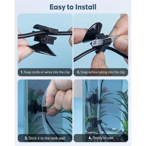 20Pcs Aquarium Suction Cup Clips Aquarium Air Tube Holders for Pump Power Cord Fish Tank Oxygen Tube Hose Buckle Wire Finisher