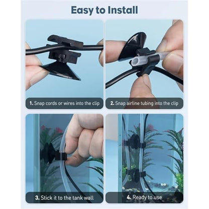 20Pcs Aquarium Suction Cup Clips Aquarium Air Tube Holders for Pump Power Cord Fish Tank Oxygen Tube Hose Buckle Wire Finisher