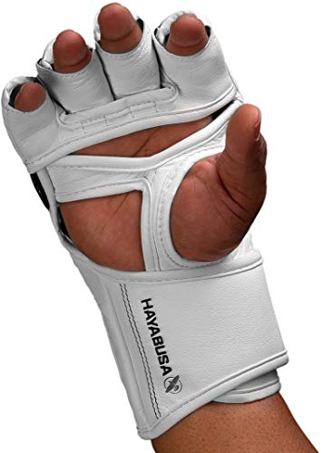 Hayabusa T3 4oz Pro Style MMA Gloves for Men and Women - color: White/Black, size: Medium