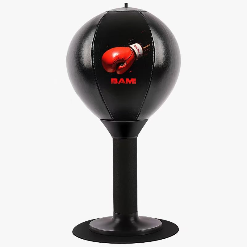 Desktop Punching Bag, Small Relaxing Punch Rage Bag Stress Relief with Upgraded Strong Suction Cup & All-Around Foam Protect Spring, Portable Tabletop Boxing Ball for Adult Youth Office Friends Home - color: Red
