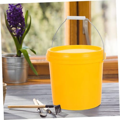 Heavy Duty Plastic Bucket with Lid Portable Water and Food Storage Container for Household Use Leak Resistant Design Space Saving Stackable Pail with Handle Versatile
