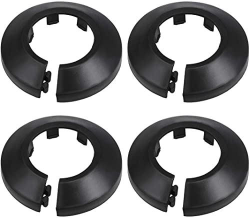 4Pcs Fit for 2.37 Inches PP Plastic Flange Pipe Cover Decoration Black Escutcheon Collar Radiator for Wall Pipe Tube Decoration - size: 2.37inches pipe Dia