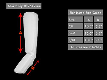 UFG Ultimate - Cloth Shin Instep Guard - Karate MMA Boxing Muay Thai Training Protection - color: White, size: CH