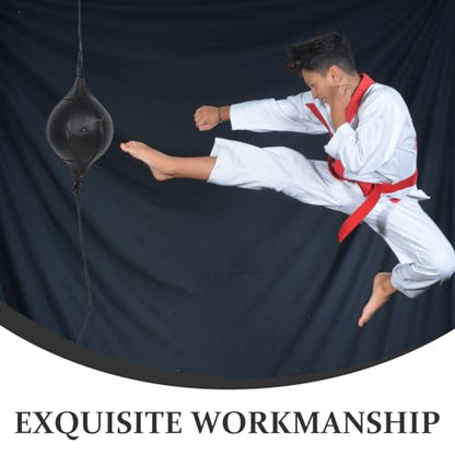 Double End Hanging Boxing Speed Punching Ball PU Black