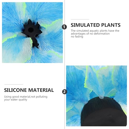 Homoyoyo Artificial Aquatic Plant and Plastic Water Grass Aquarium Decoration Blue Silicone Fish Tank Plant Adornment for Freshwater Tanks and Aquatic Pets