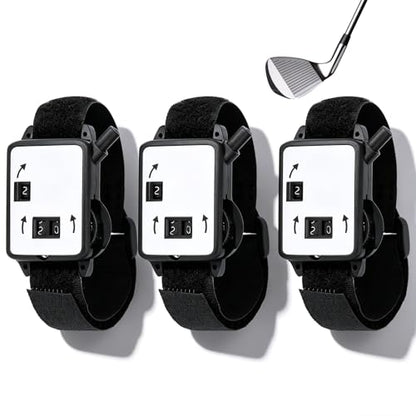 Changor 3 Pack Score Counter Watch, Manual Stroke Keeper Wrist Counter Small Compact for Golfers Plastic Accessories