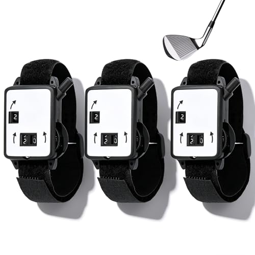 Changor 3 Pack Score Counter Watch, Manual Stroke Keeper Wrist Counter Small Compact for Golfers Plastic Accessories