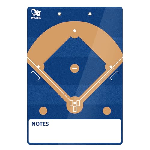 WISYOK Baseball Clipboard, Dry Erase, Blue | Blue, with Marker, Double Sided Lineup Board for Coaches, Strategy, Practice, Game Day - style: Baseball Blue