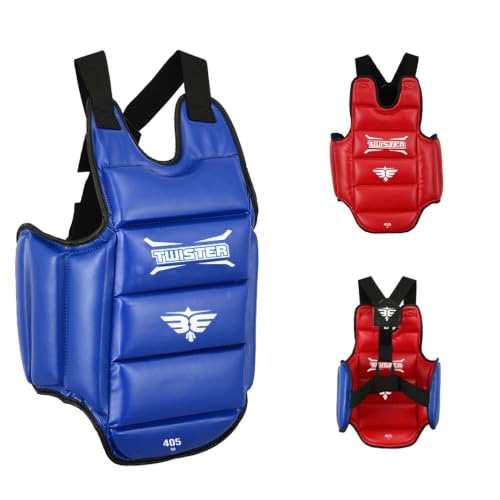 Karate Taekwondo Boxing Muay Thai MMA ChestGuard | Reversible Chest Protector | Martial Arts Upper Body Ribs Protection Pad - size: Large