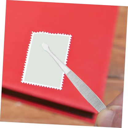 YARNOW Stainless Tweezers for Philately Collectors Anti-Static Long Curved Tongs for Stamps and Jewelry 6-inch Length