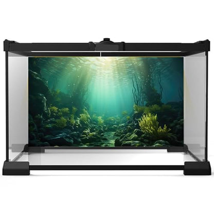 Ocean Aquarium Background Underwater Kelp Forests Fish Tank Background Under The Sea Aquatic Plants Sunrays Reptile Fish Tank Backgrounds Ocean Bed Rock Seagrass Aquarium Backgrounds 24x16in - color: Peak Green, size: 24(W)x16(H)inches/ 60(W)*40cm(H)