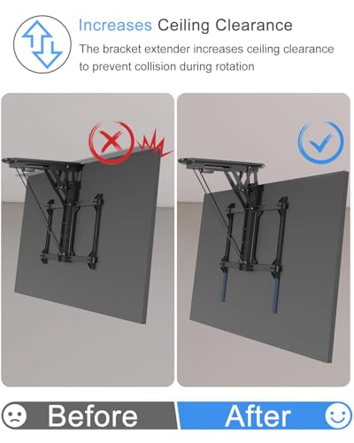 Steel VESA Extension Brackets for TV Ceiling/Wall Mounts, Adjustable Heavy Duty Vertical VESA Extender Replacement Bracket (Black) - color: Black (TV)