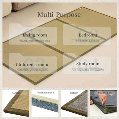 MustMat Tatami Mat Twin XL (Twin_xl-39"x82")