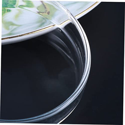 Toddmomy 1pc Glass Shrimp Food Round Dish Ornamental Feeder Bowl for Fish and Reptiles Crystal Glass Feeding Basin