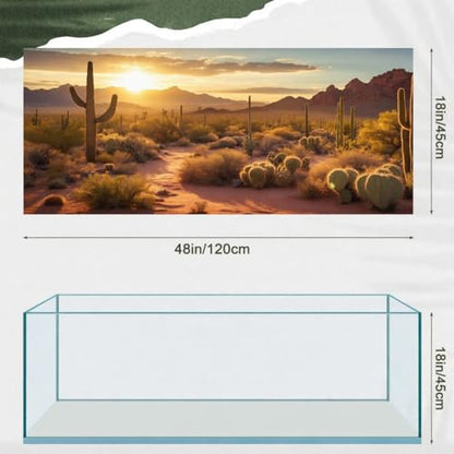 4 Pcs 48 x 18'' Reptile Tank Background 40/55/75 Gallon Bearded Dragon Terrarium Background Decor Polyester Reptile Tank Accessories for Leopard Gecko, Crested Gecko, Tortoises