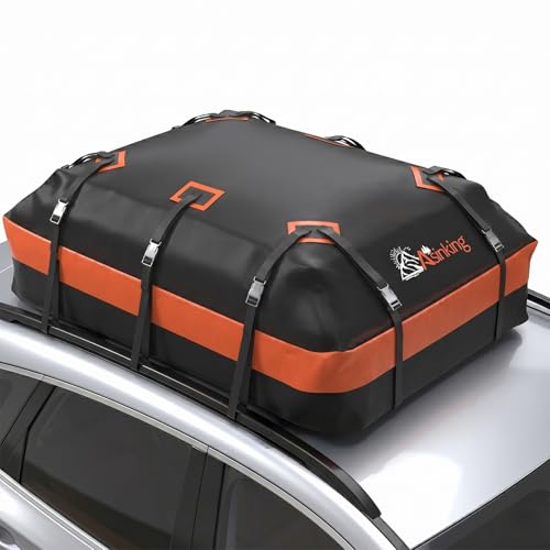 Asinking Car Rooftop Cargo Carrier Bag 21 Cubic feet Waterproof Car Roof Top Bag for All Cars with/Without Rack, Includes Anti-Slip Mat, 10 Reinforced Straps, 6 Door Hooks, Luggage Lock - size: 21 Cubic Feet