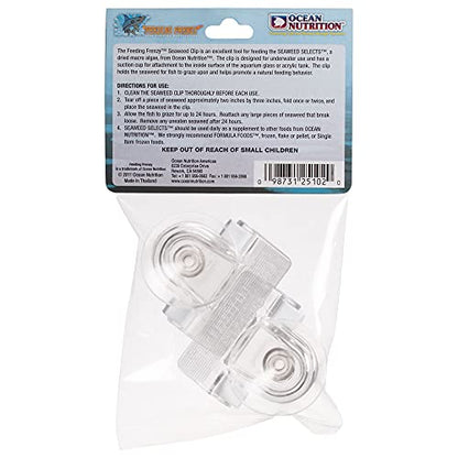 Ocean Nutrition Fish Feeder Seaweed Clips for Saltwater Fish - Aquarium Suction Cups, Holds Food Intact, Prolongs Feeding Process, Pack of 2 for Tangs, Rabbitfish, Marine Angelfish, Wrasses, Damsels - size: 2 Count (Pack of 1)