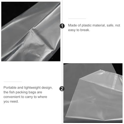 50pcs Ornamental Live Fish Transport Bags with Oxygen Plastic Packaging Bags for Aquarium Fish Shipping with Elastic Bands