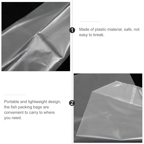 Beaupretty 50pcs Ornamental Fish Packing Bags with Gusset Bottom 20x35x12cm Plastic Fish Transport Bags Leak-proof Oxygen Pouches for Aquarium Shipping and Live Transport