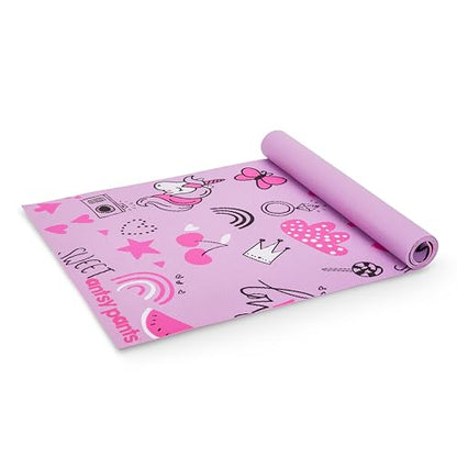 Antsy Pants Kids Yoga Mat - Non-Slip Exercise Mat, 60" x 24", 3mm - color: Pink Unicorn