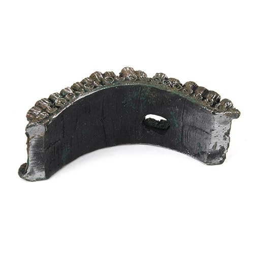 2pcs Aquarium Ornament Fish Tank Resin Landscape Bridge Iron Grey 50mm Tall 135x50mm Safe for Freshwater Aquatic Scene