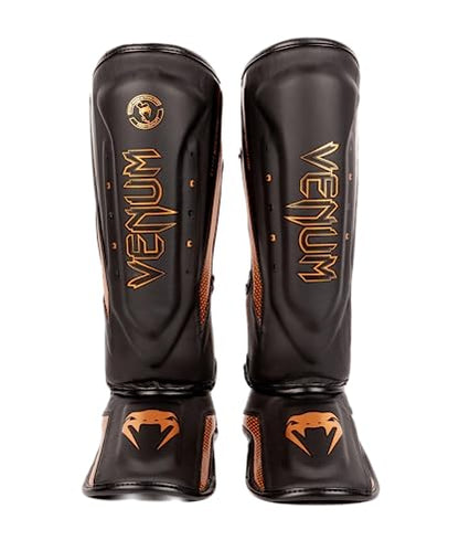 Venum Venum Elite Evo Shin Guards - color: Black/Bronze, size: Medium