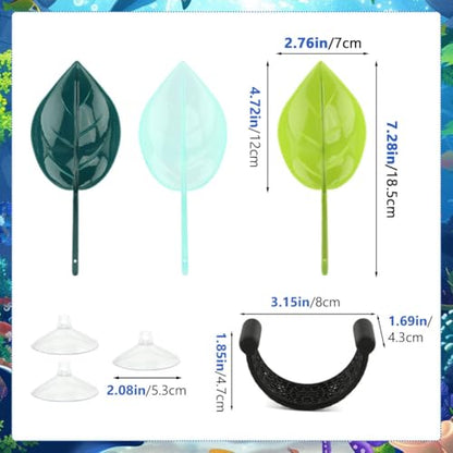 Bettas Fish Hammock Aquarium Floating Bettas Fish Skins with 3pcs Bett-a Fis-h Leaf Pad Floating Bett-a Hide & Shrimp Cave Hiding Feeding(Color:Blackwhite) - color: BlackWhite