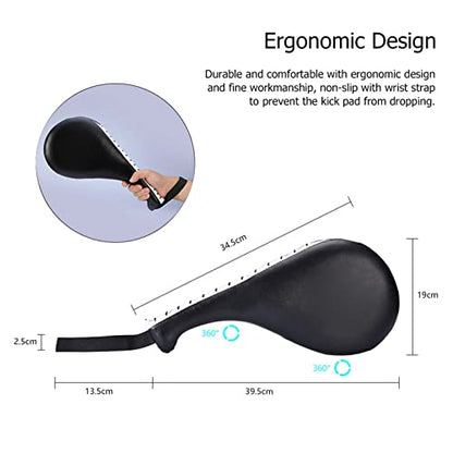Martial Arts Training Target for Kickboxing and Karate, a Double Kick Pad with Two Striking Leaves for TKD Practice Kicking Pad Drills for Adults and Youth