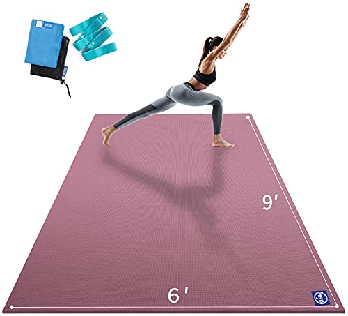 MRO Extra Large Yoga Mat, 12'x6'/9'x6'/7'x5'/6'x4' (9MM) - color: purple, size: 9*6 FT