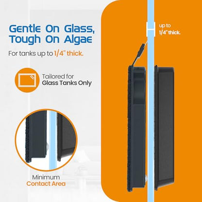 Flipper Cleaner Float - 2-in-1 Floating Magnetic Aquarium Glass Cleaner - Fish Tank Cleaner - Scrubber & Scraper Aquarium Cleaning Tools - Floating Fish Tank Cleaner, Nano - size: Nano - up to 1/4"