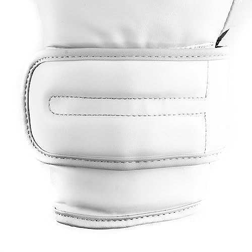 Everlast Powerlock 2 Hook & Loop Boxing Gloves | Fight Training Gloves | Hook and Loop with Durable Hand & Wrist Support | Heavy Bag & Fitness Training - color: White / Gray, size: 12 oz (Pack of 2)