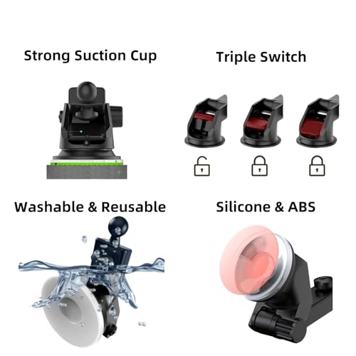 Replacement Suction Cup Mount Part, Suction Cup Bracket for GPS Ball Joint Flexible Mounting Disk Mount Windshield Dashboard Carplay Monitor GPS Suction Cup Mount for Garmin Mount