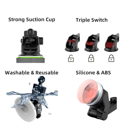 Replacement Suction Cup Mount Part, Suction Cup Bracket for GPS Ball Joint Flexible Mounting Disk Mount Windshield Dashboard Carplay Monitor GPS Suction Cup Mount for Garmin Mount
