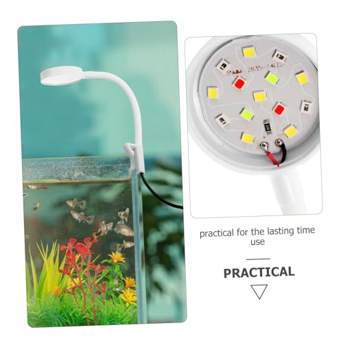Mikikit Compact Led Aquarium Lamp Clamp Light for Fish Tanks Light for Aquatic Plants Easy to Use USB Powered for Aquariums - color: White