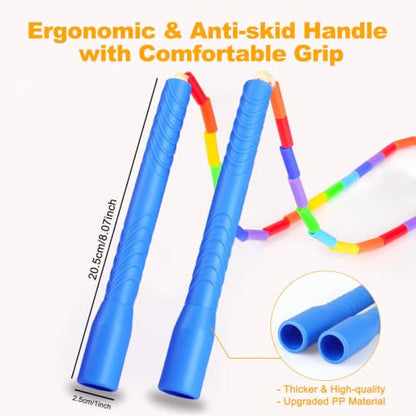 Fezog 16.5FT Weighted Double Dutch Jump Ropes for Adults 2-PACK - color: Rainbow-2Pcs
