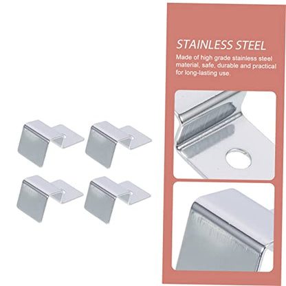 FOMIYES 16pcs Stainless Steel Fish Tank Lid Holders Aquarium Glass Cover Clips Support Bracket for Thick Glass for Fish Tank Accessories